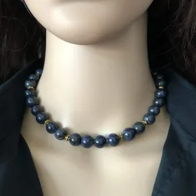 Blue Sodalite Beaded Collar Necklace