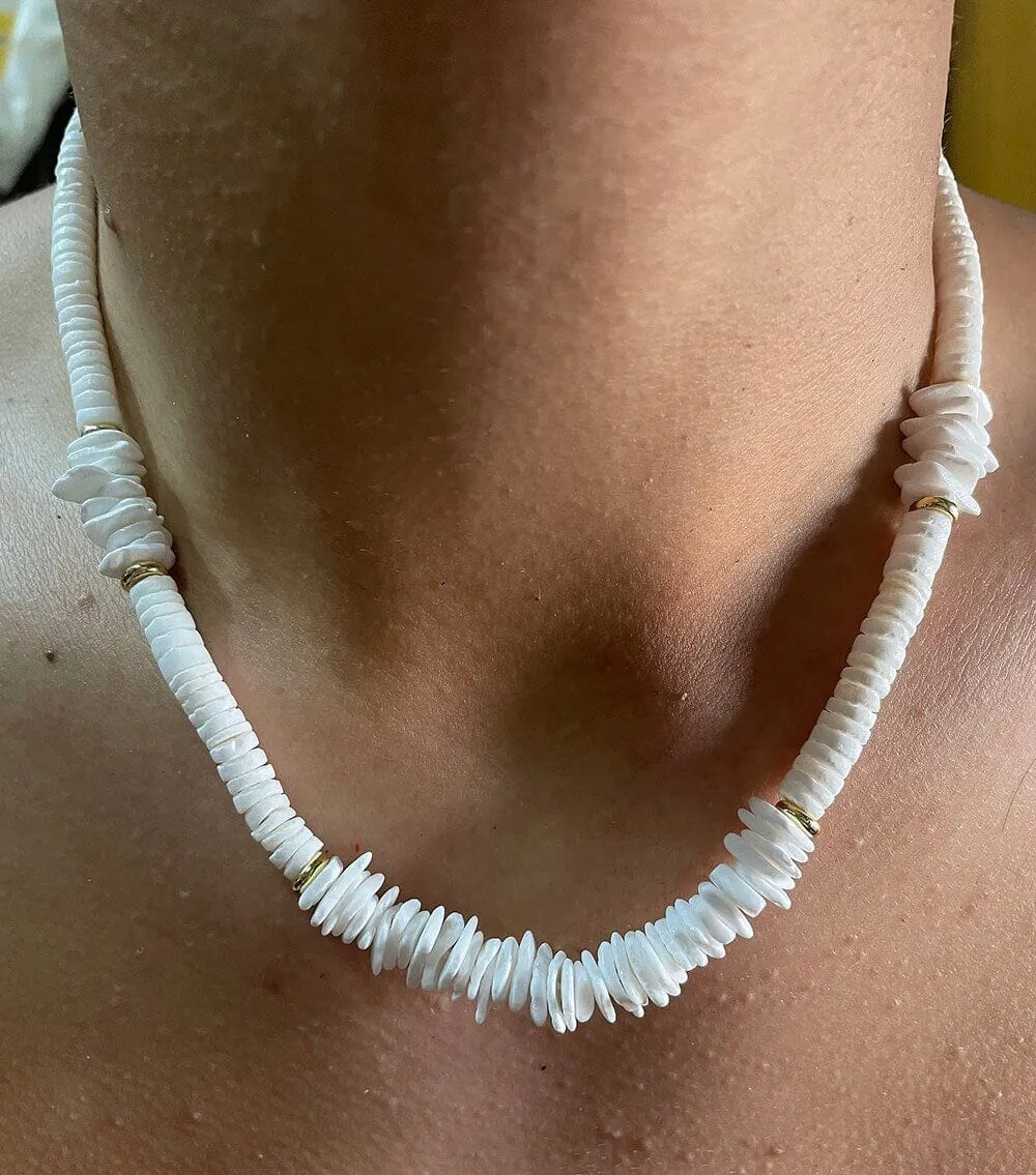 Boho Irregular Puka Shell Necklace