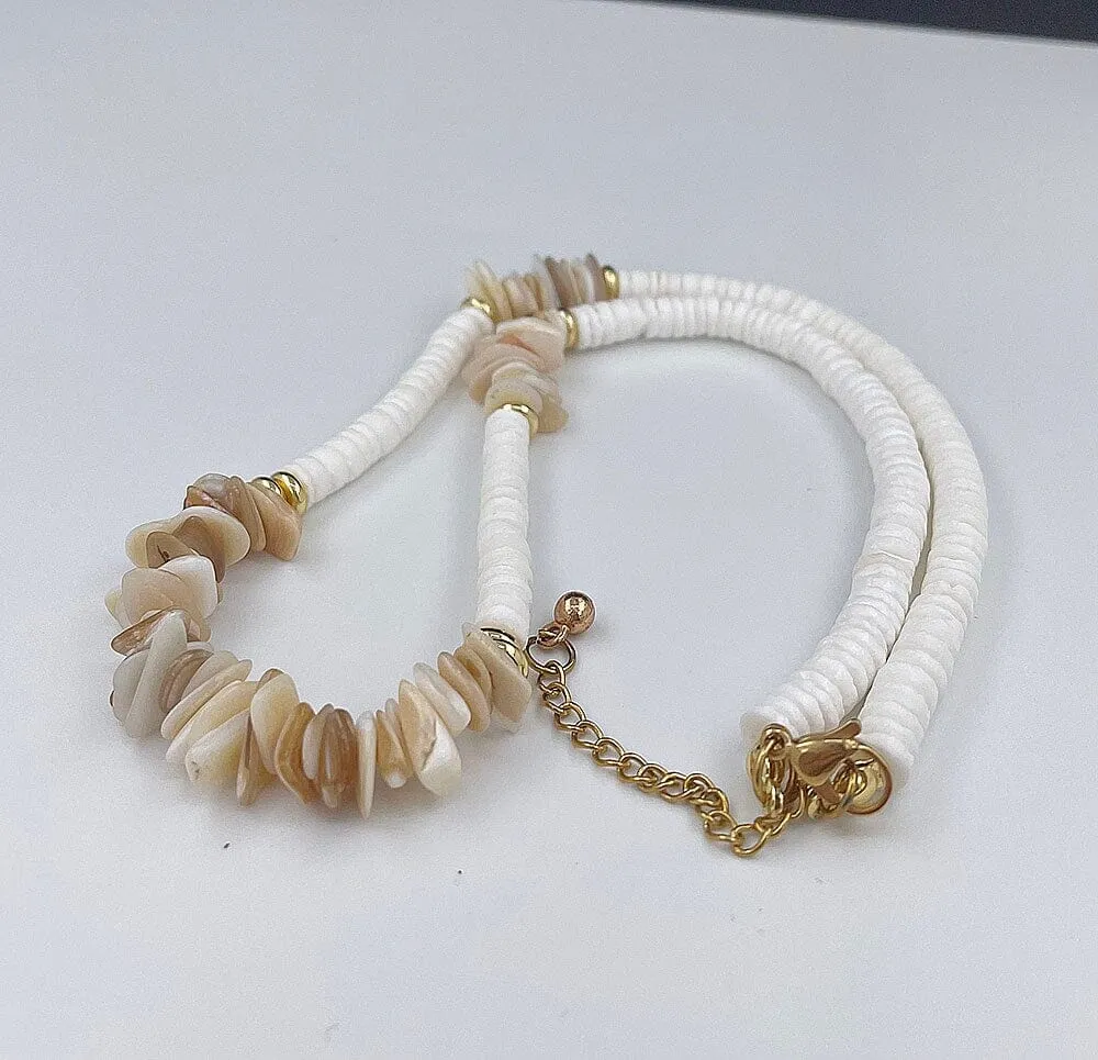 Boho Irregular Puka Shell Necklace