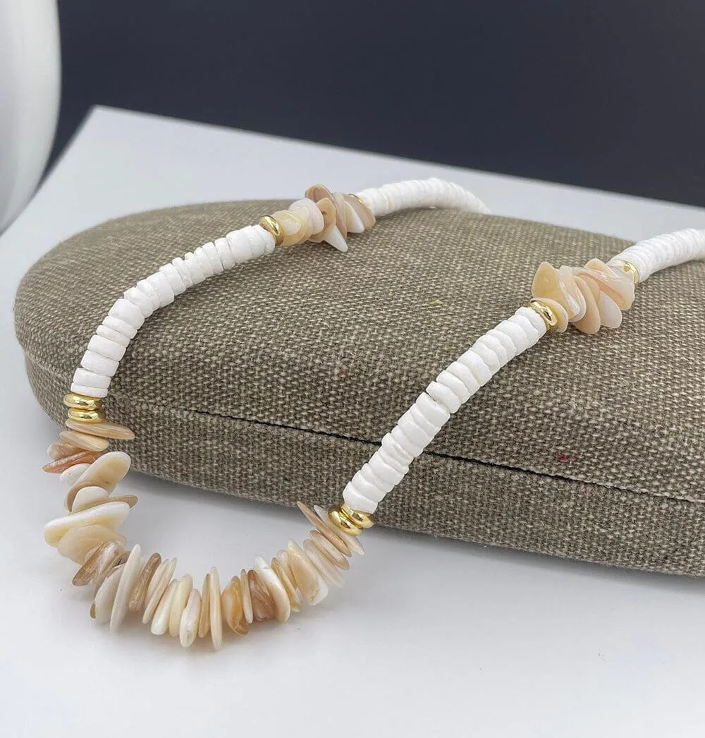 Boho Irregular Puka Shell Necklace