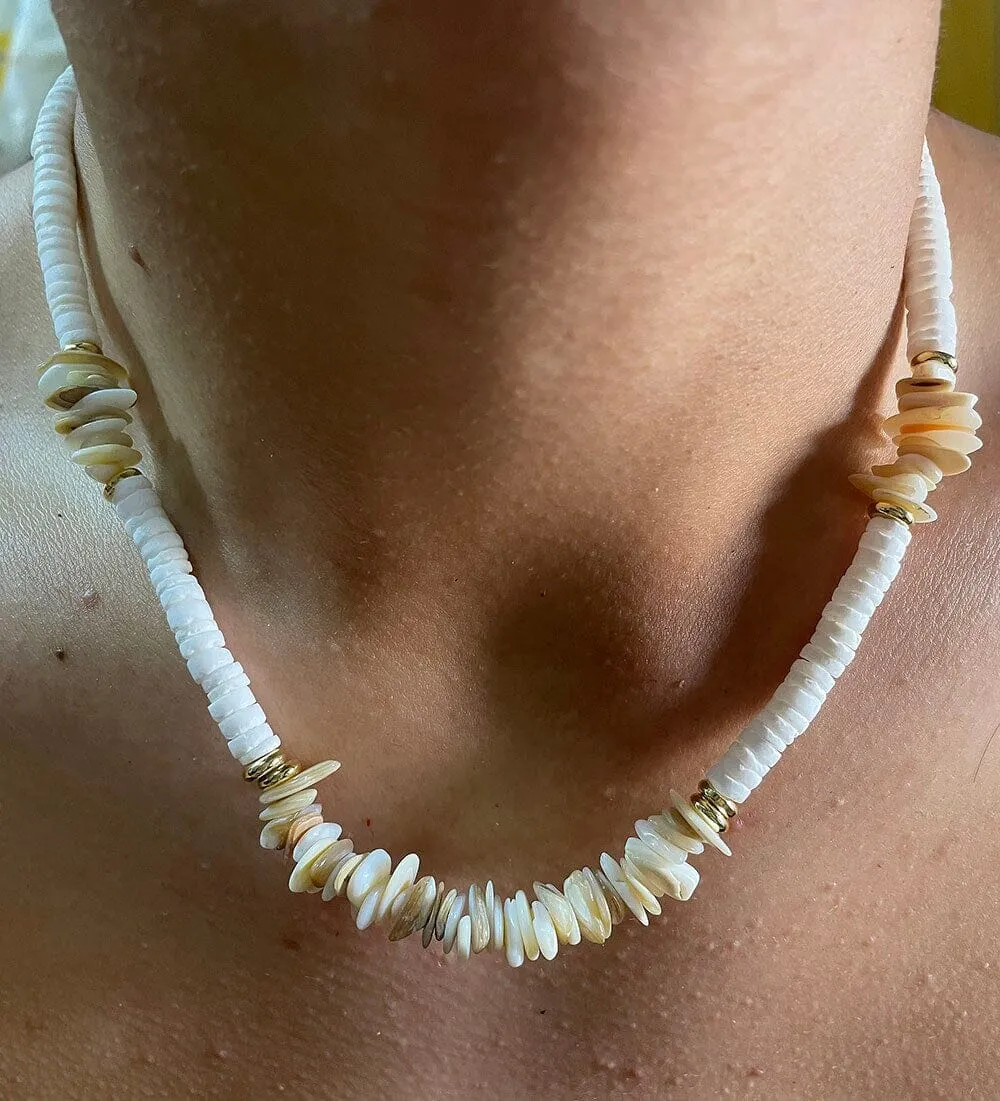 Boho Irregular Puka Shell Necklace