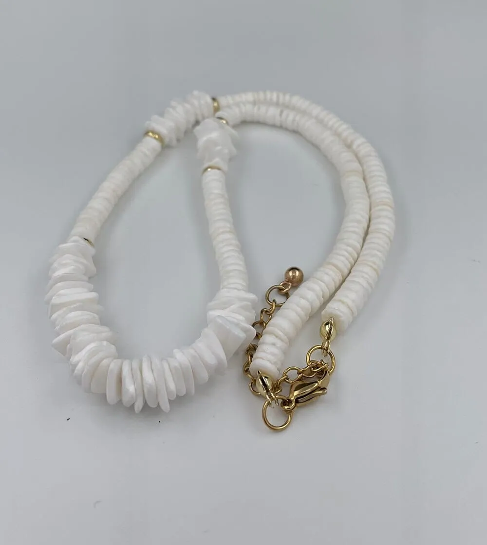 Boho Irregular Puka Shell Necklace