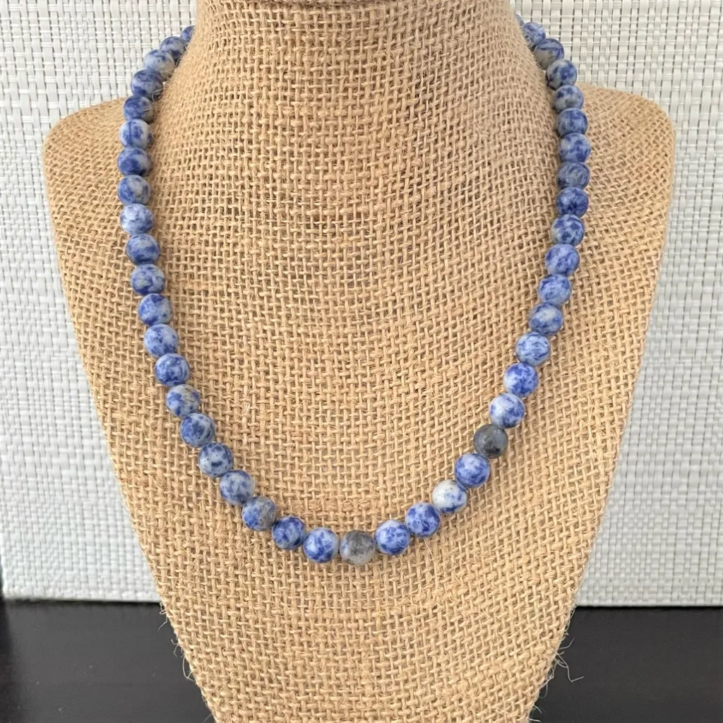 Brazil Sodalite Mens Beaded Necklace