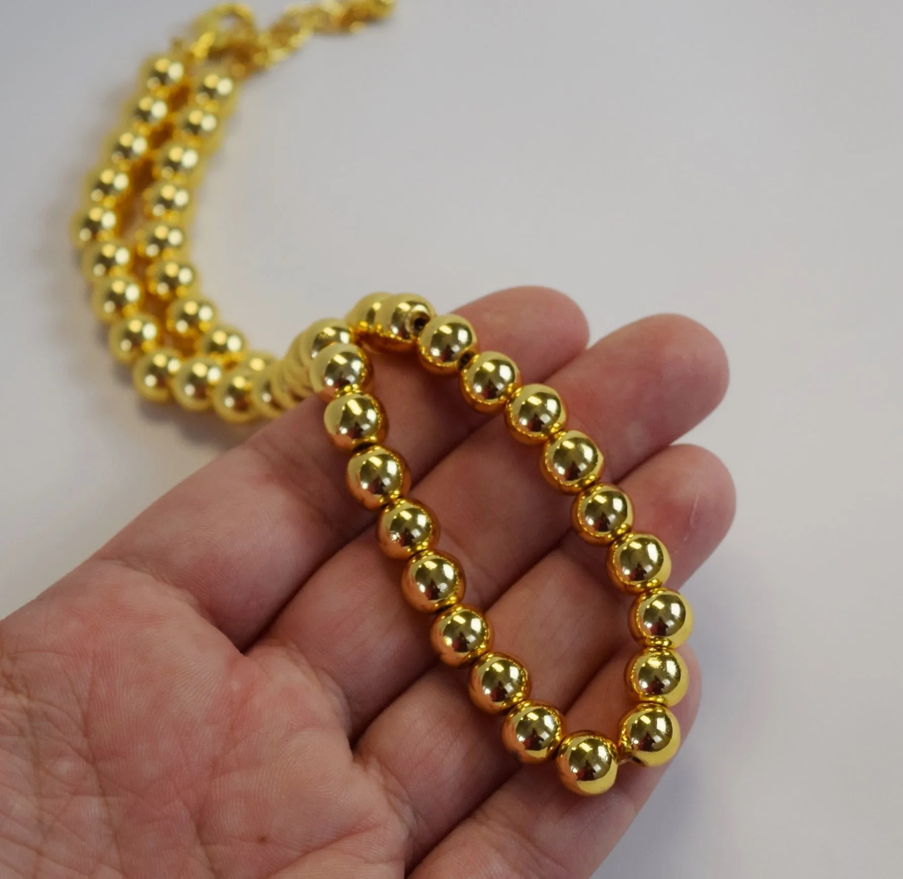 Bright Golden Bead Necklace