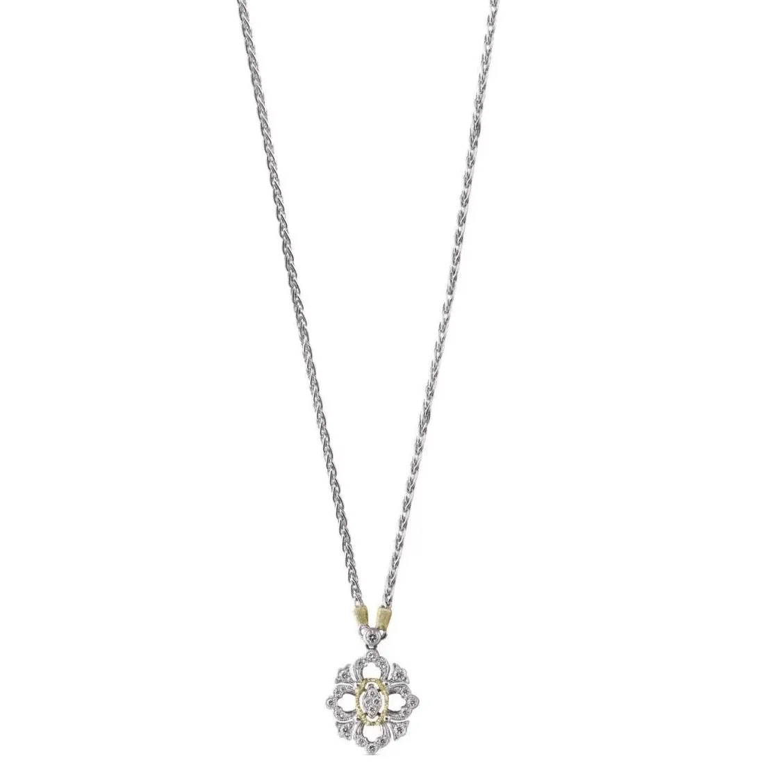 Buccellati - Opera - Full Pave Pendant with Diamonds, 18K White and Yellow Gold