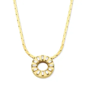 Cadar 18K Yellow Gold Circle Pendant Diamond Necklace