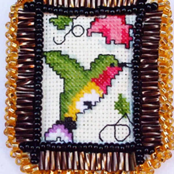 Caethes X-stitch Bead Embroidery Pendant Necklace