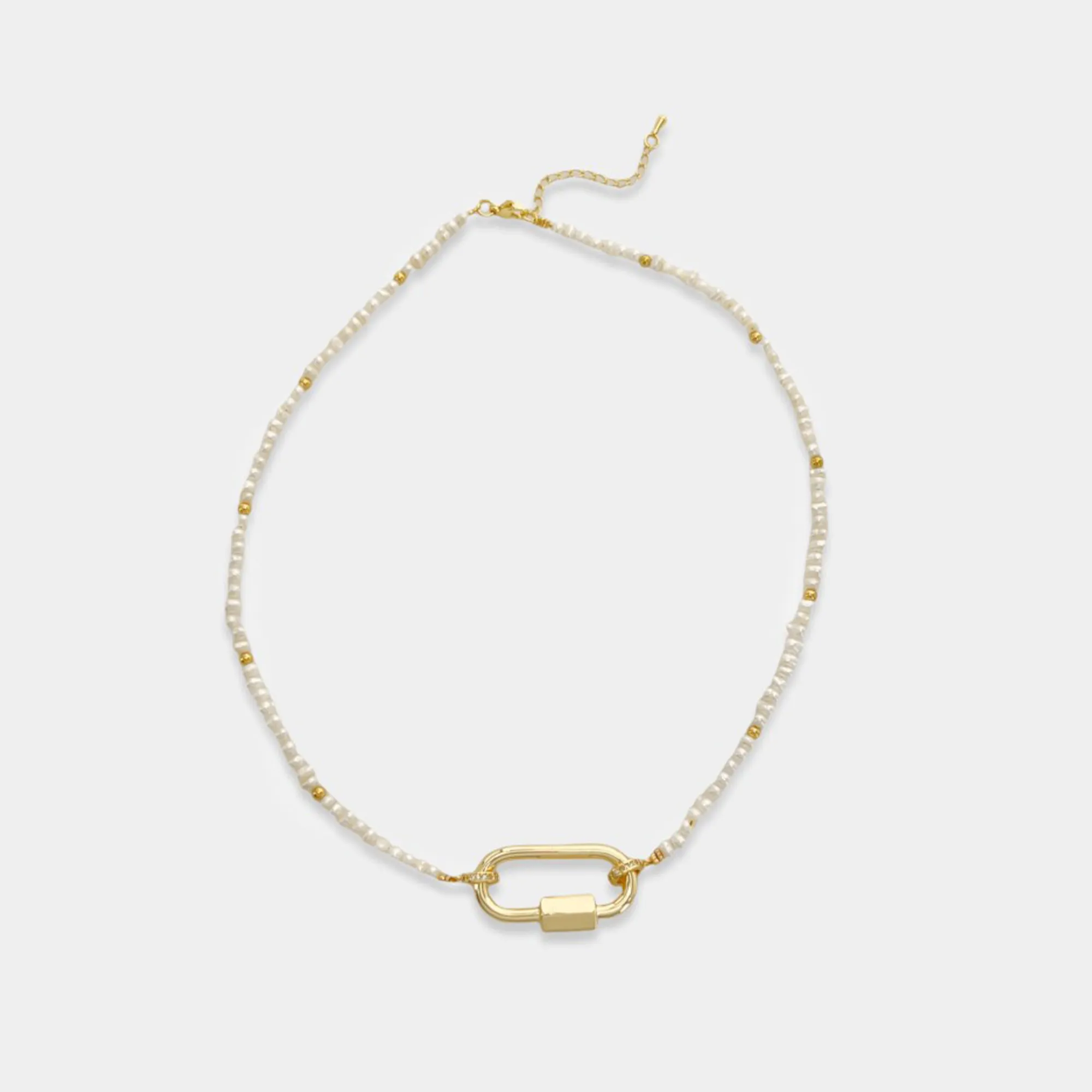 Carabiner Pearl Necklace