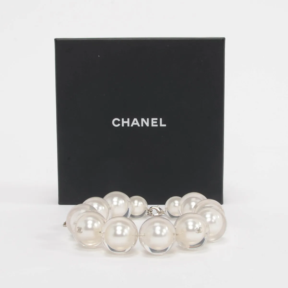 Chanel Resin Coated Faux Pearl Choker Necklace