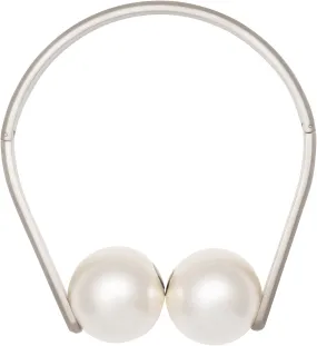 Chanel Spring 2014 Runway Pearl Metal Headphone Choker Necklace