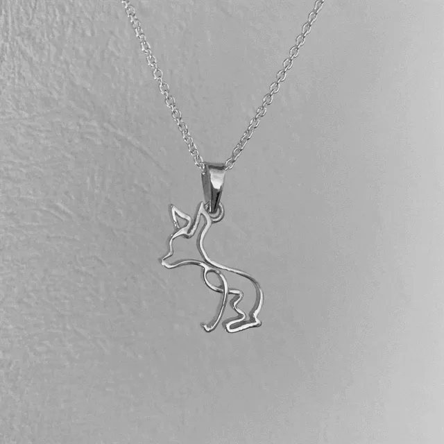 Chihuahua Pendant Necklace - Silver