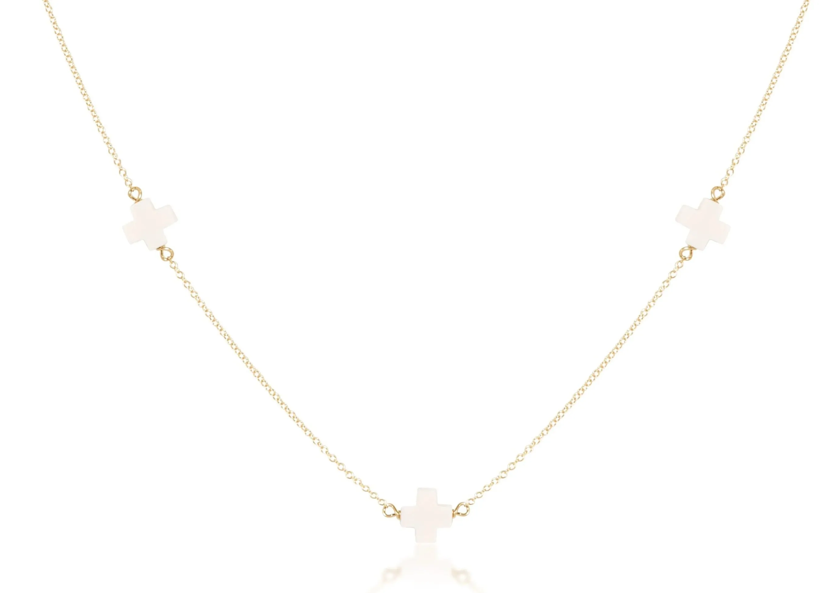 Choker Simplicity Chain Gold - Signature Cross Off-White