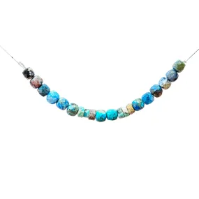 Chrysocolla & Turquoise Chips Adjustable Slide Chain Gemstone Necklace