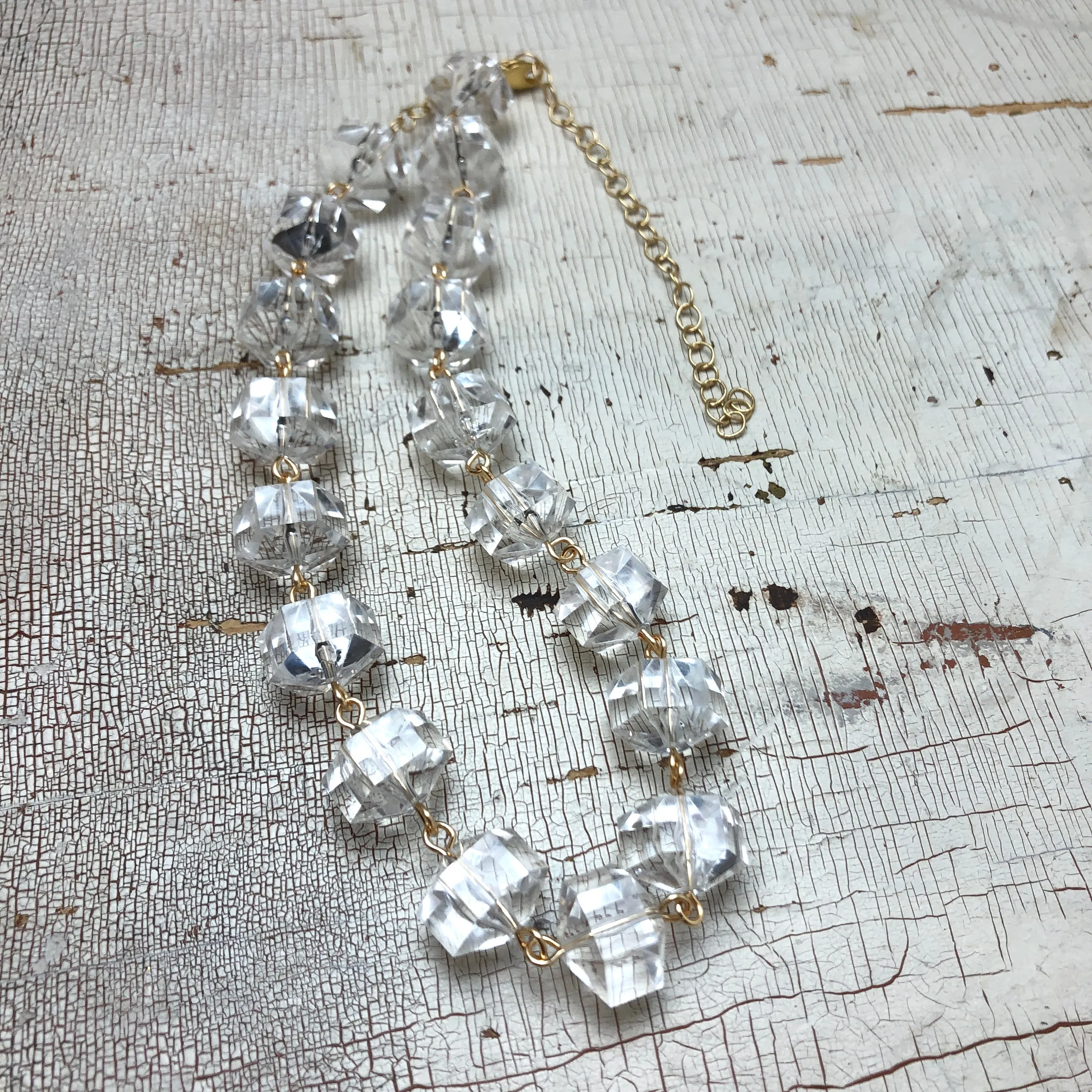 Clear Faceted Chunky Amelia Necklace *