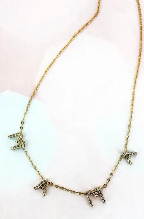 Crystal Mama Charm Necklace