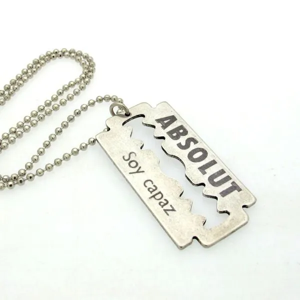 Custom Razor Blade Pendant Necklace for Men