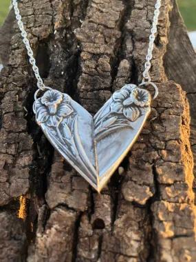 Daffodil Silverware Heart Necklace