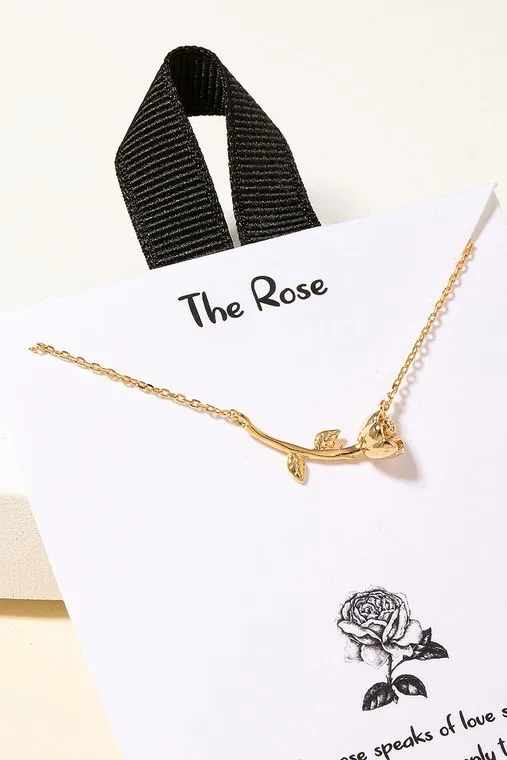 Dainty Rose Pendant Necklace