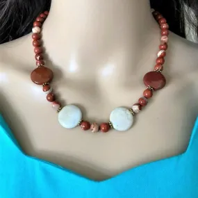 Deep Red Jasper Beaded Necklace