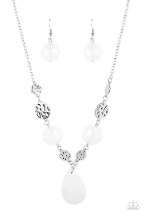 DEW What You Wanna DEW White Necklace - Paparazzi Accessories