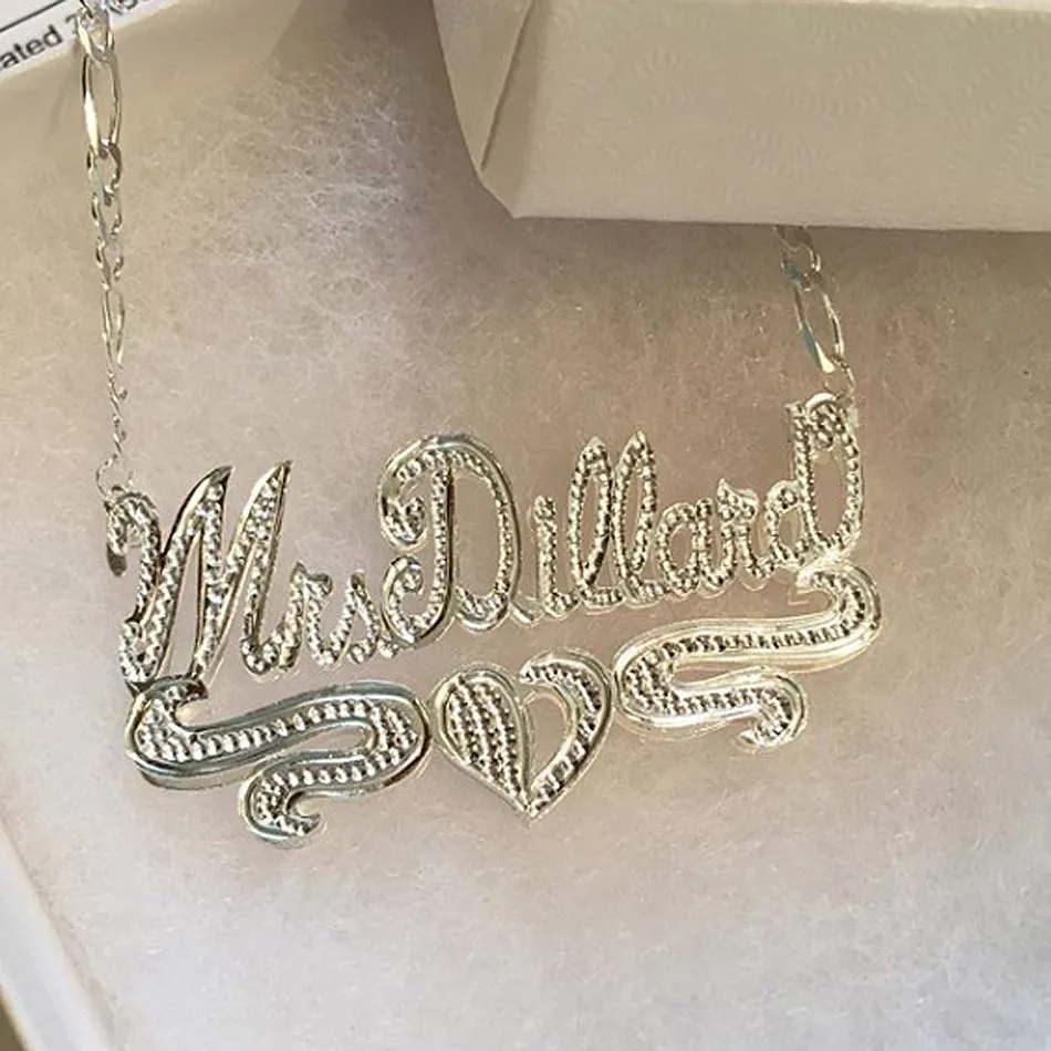 Double Plated 3D Beaded Name Necklace