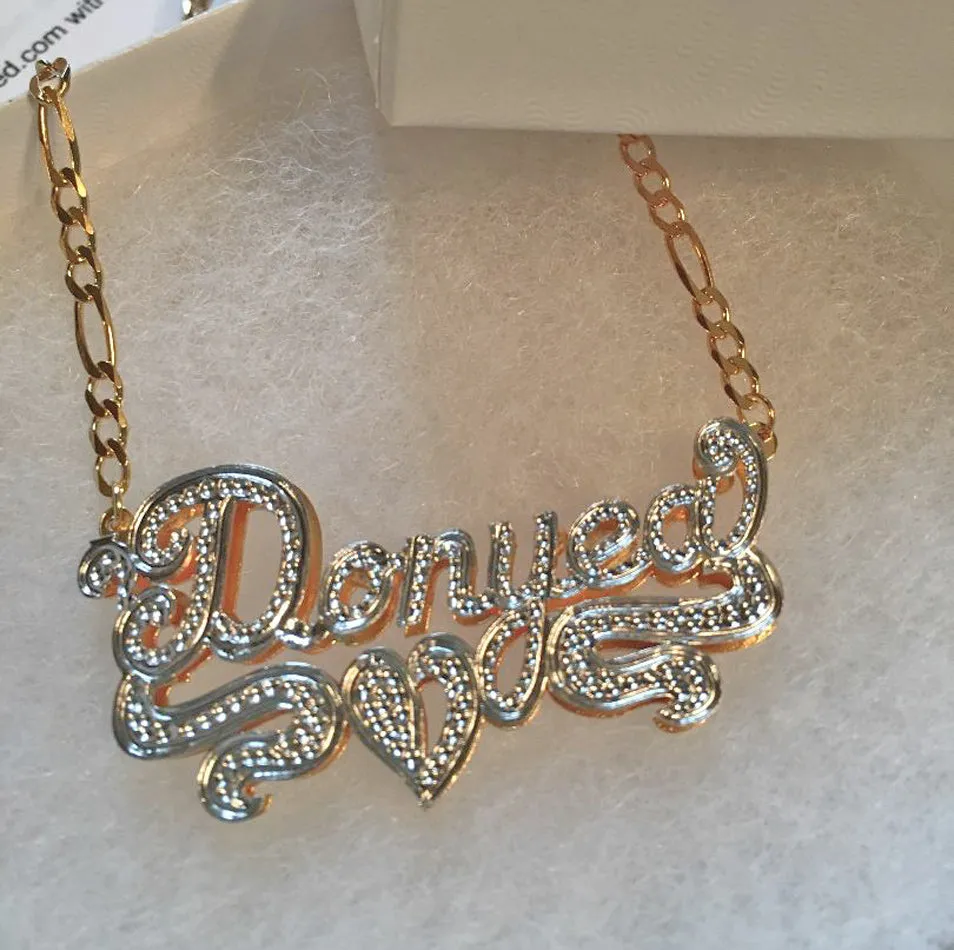 Double Plated 3D Beaded Name Necklace