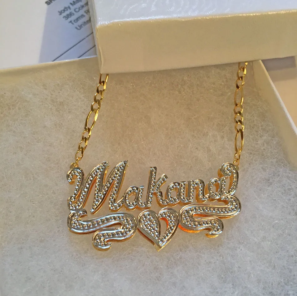 Double Plated 3D Beaded Name Necklace