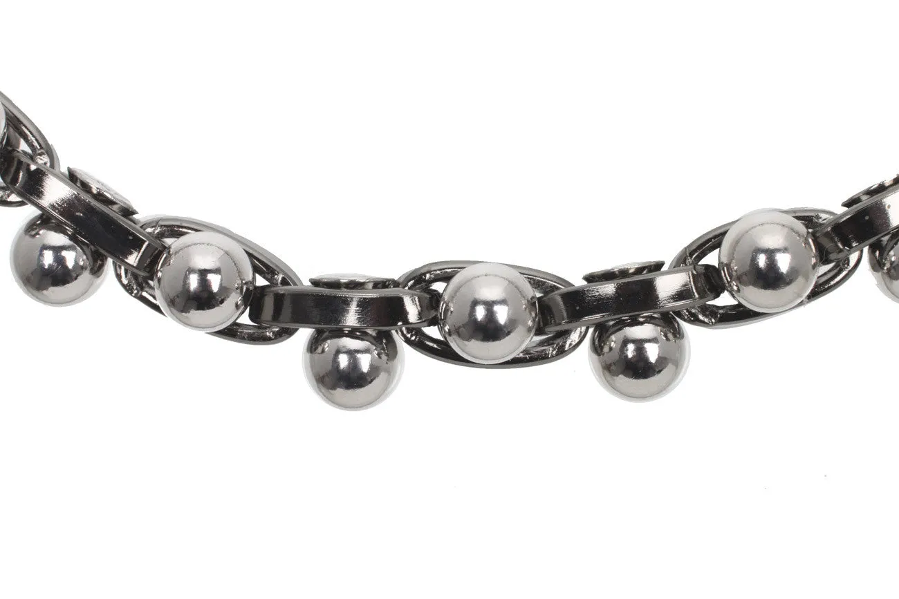 Double Row Choker w/Spheres, Ruthenium