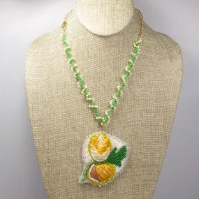 Eathelin Beaded Embroidery Necklace