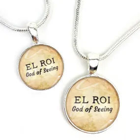 El Roi, God of Seeing – Names of God Hebrew Scripture Pendant Necklace (2 Sizes) – Jewelry Set