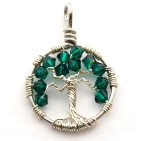 Emerald Crystal Tree of Life Pendant ~ May Birthstone