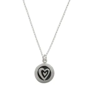 Emily Rosenfeld Double Heart Sterling Silver Round Pendant Necklace