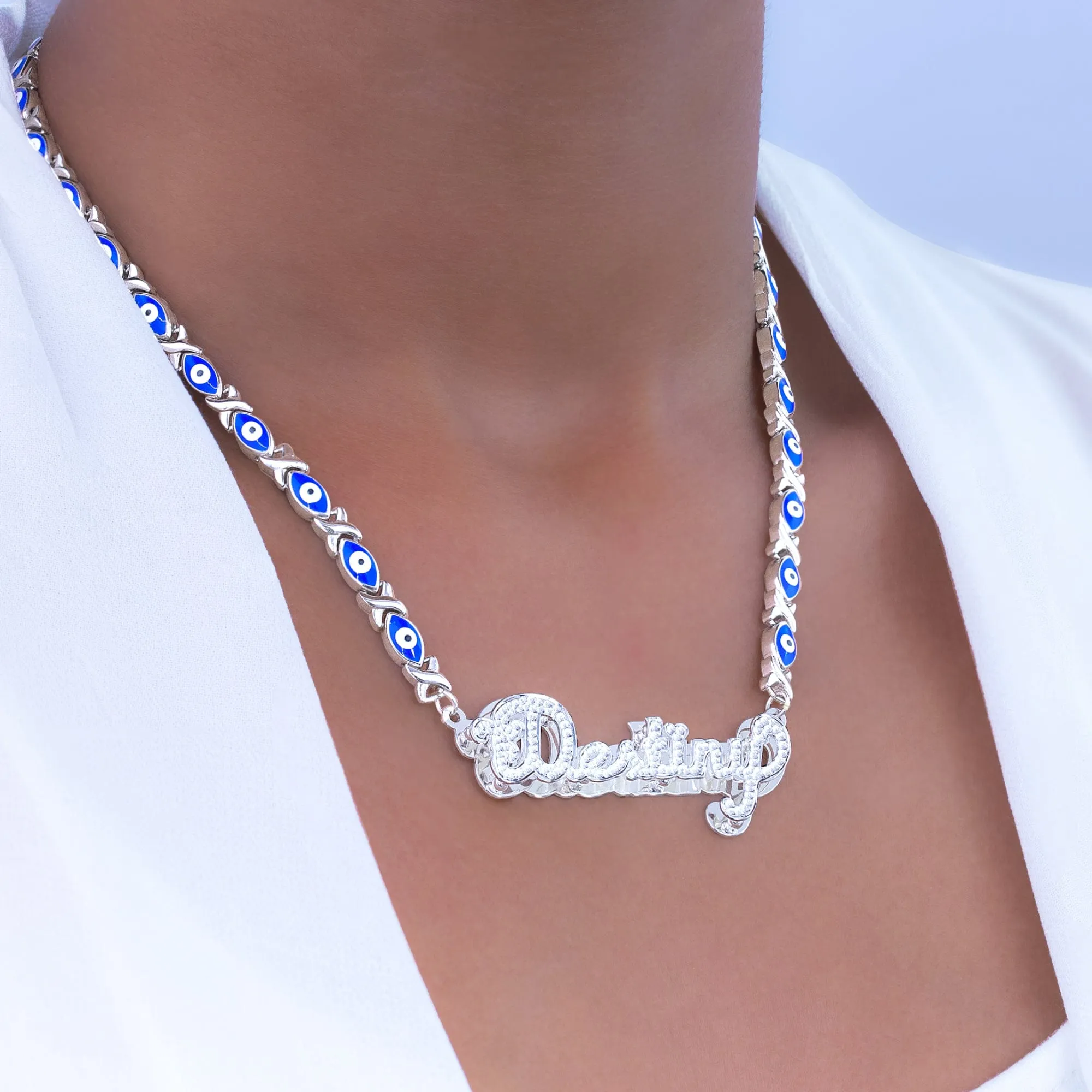 Evil Eye Xoxo Chain Name Necklace: Protect Yourself with Style