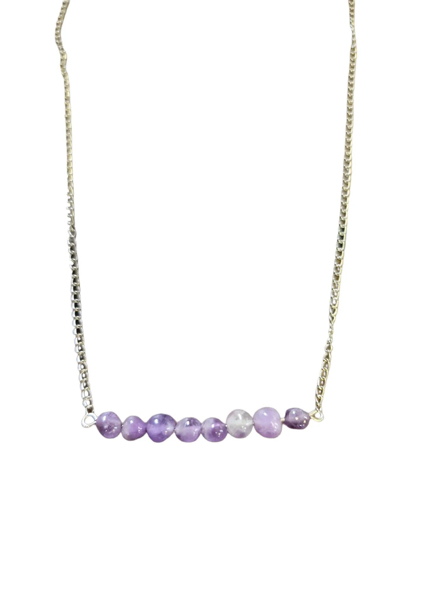 February Birthstone Amethyst Minimal Bar Necklace