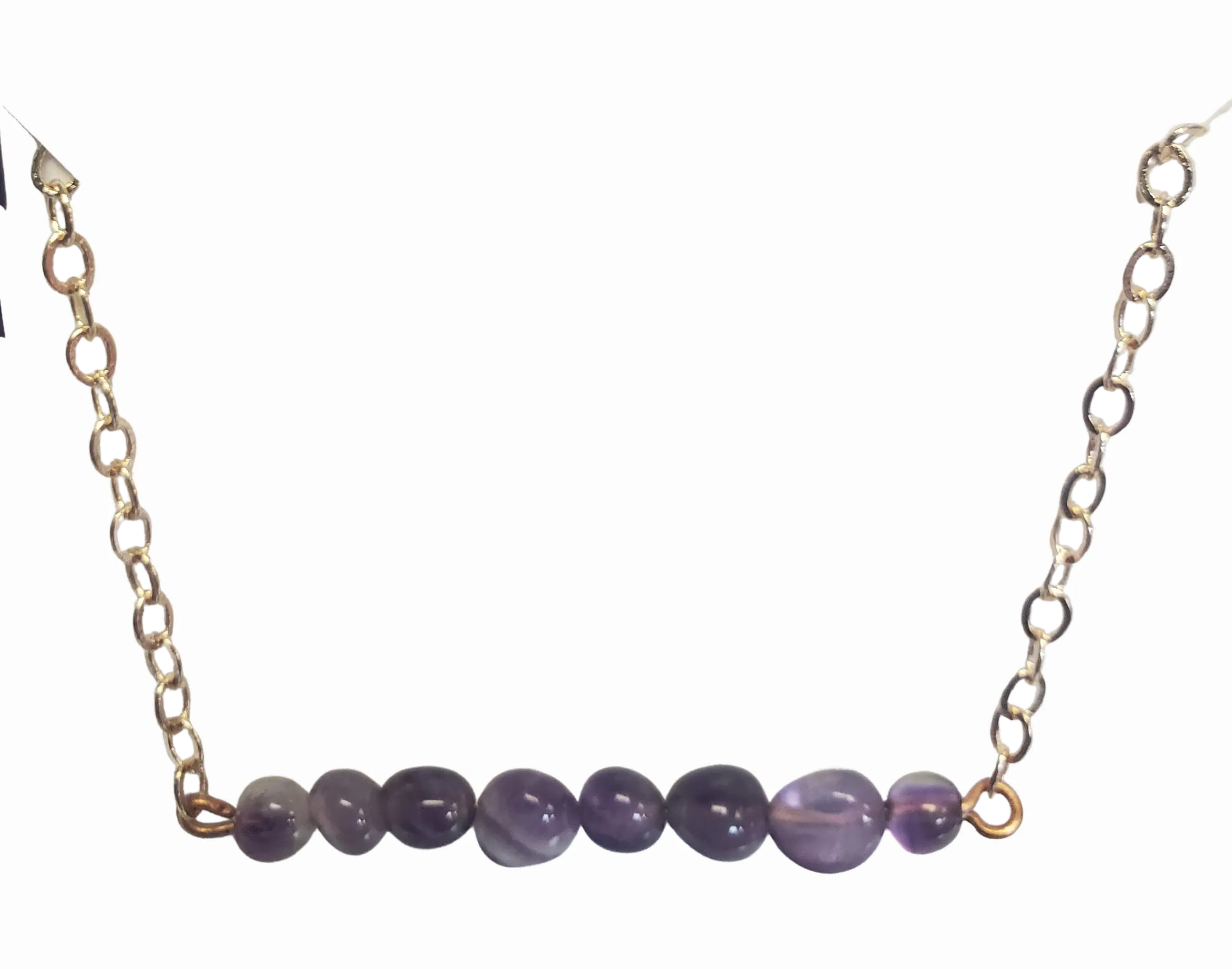 February Birthstone Amethyst Minimal Bar Necklace