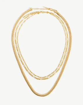 Filia & Camail Chain Necklace Set | 18ct Gold Plated Vermeil