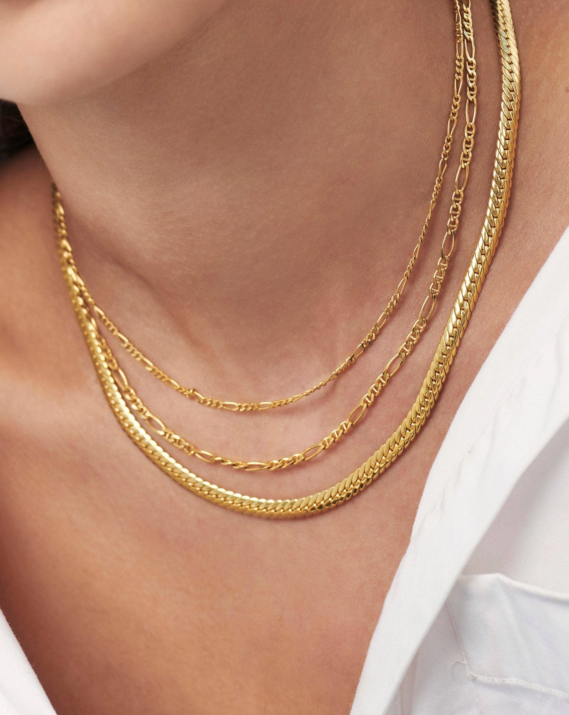 Filia & Camail Chain Necklace Set | 18ct Gold Plated Vermeil