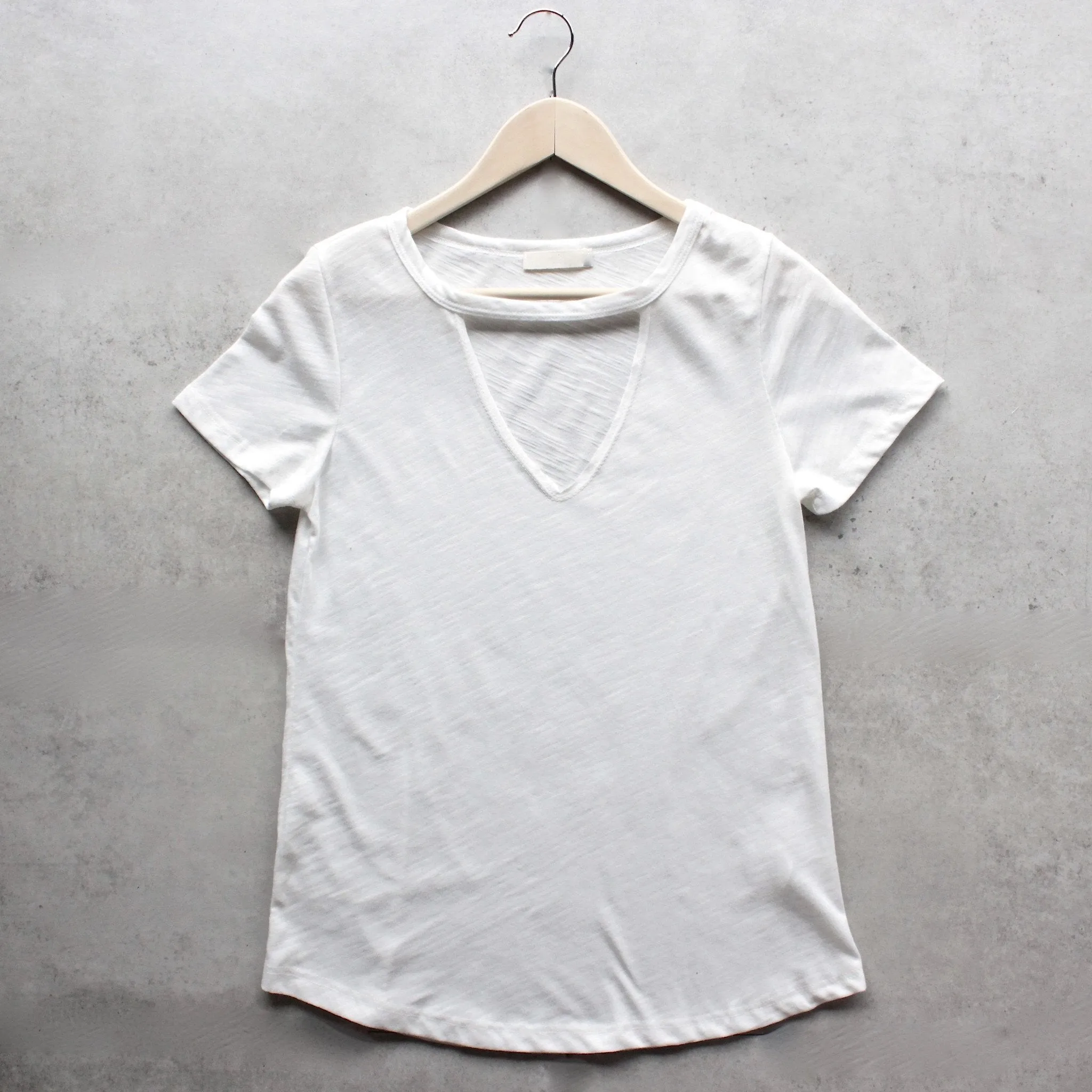 Final Sale - Basic Slub V-Neck Tee in More colors