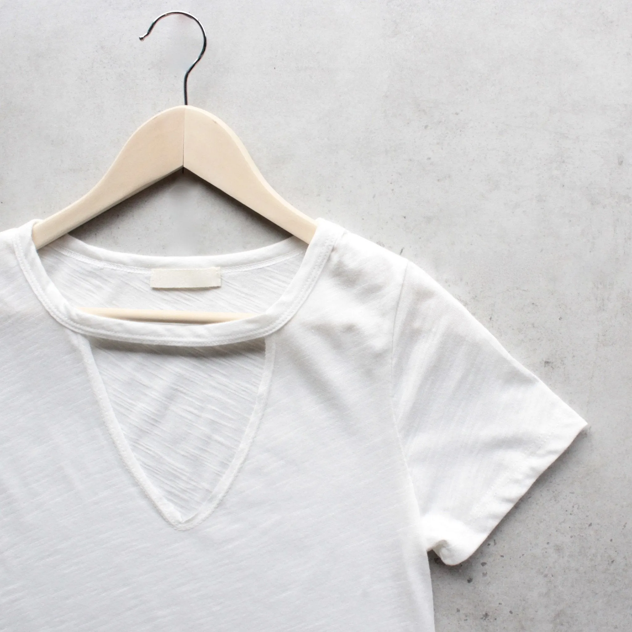 Final Sale - Basic Slub V-Neck Tee in More colors