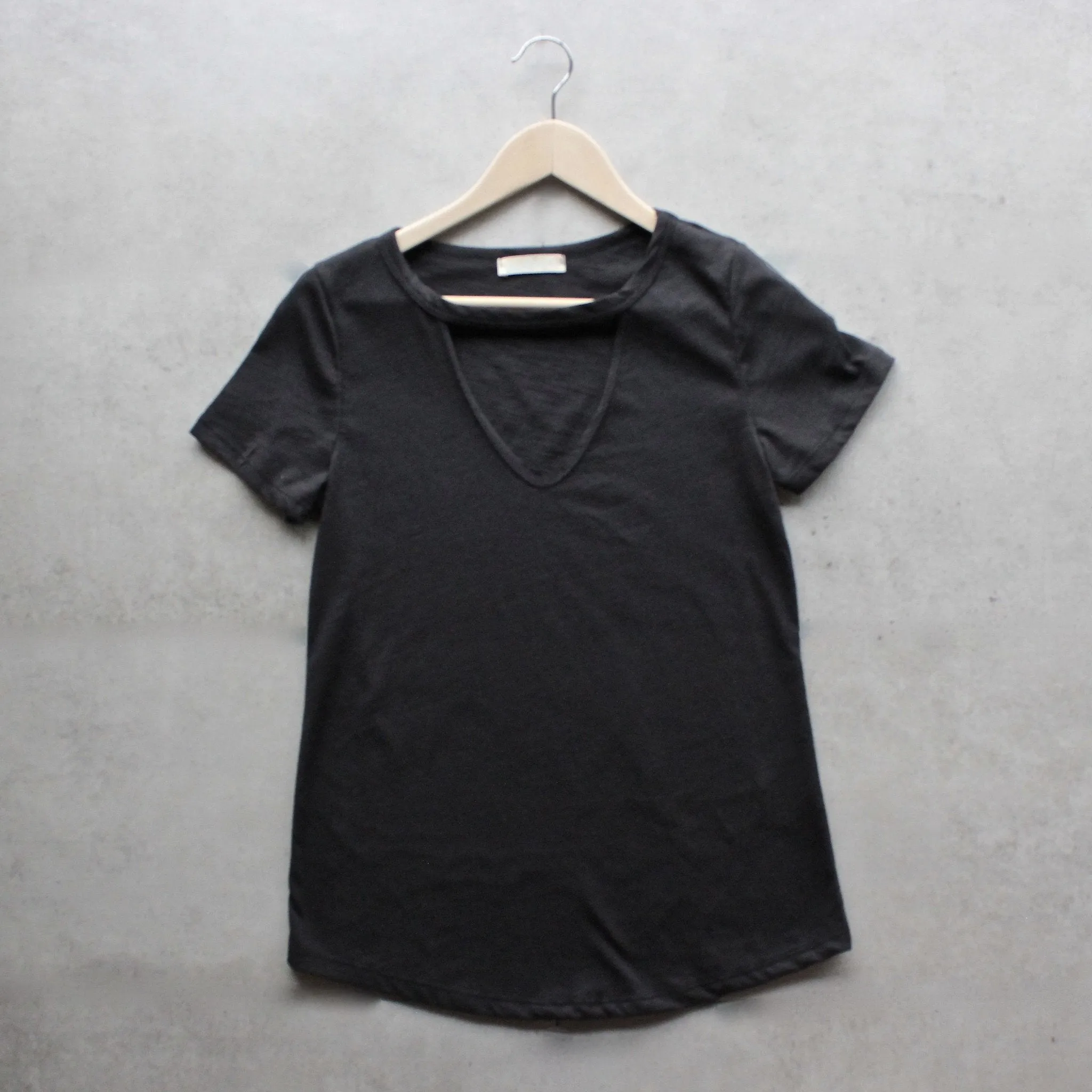 Final Sale - Basic Slub V-Neck Tee in More colors