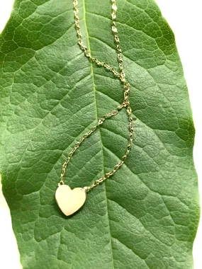 Flat Gold Heart Necklace