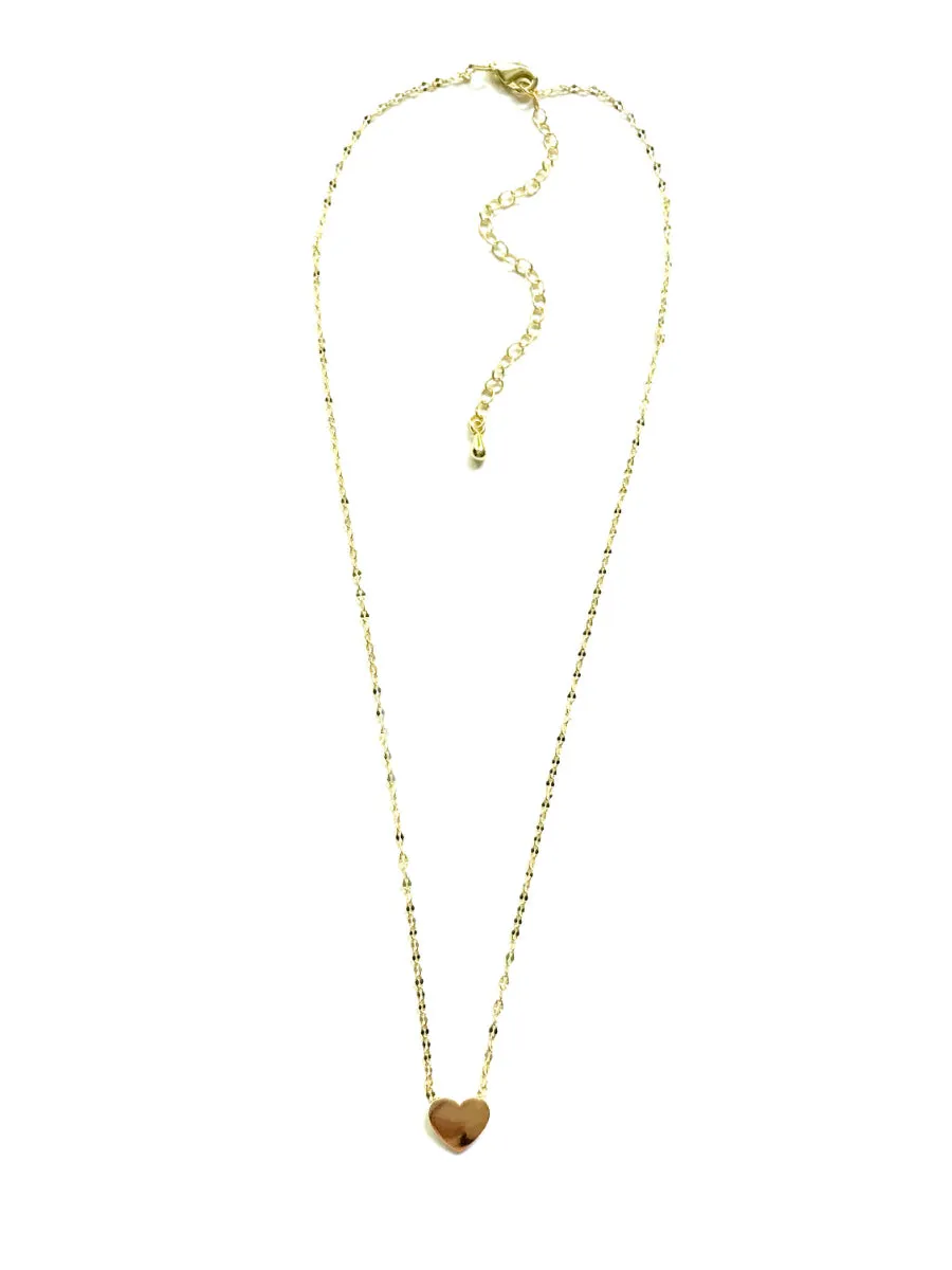 Flat Gold Heart Necklace