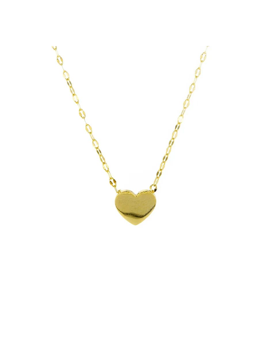 Flat Gold Heart Necklace