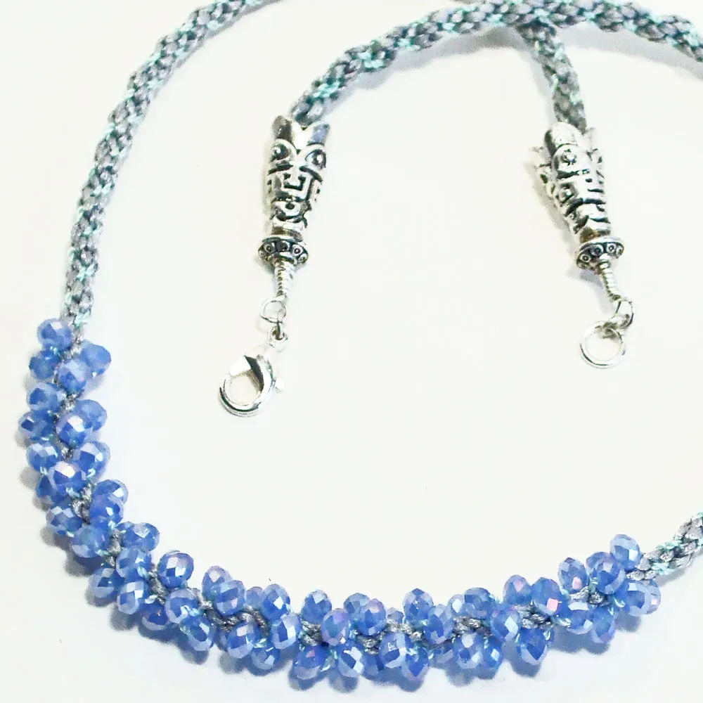 Gelasia, Blue Kumihimo Braided Bead Necklace