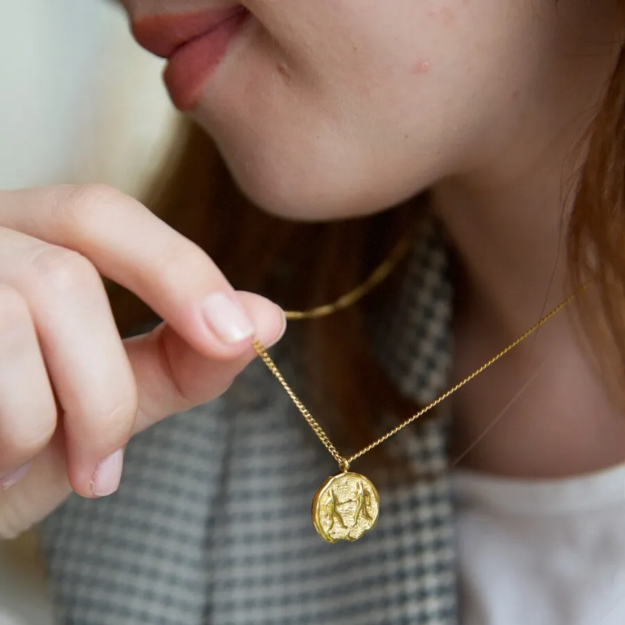 Gemini Zodiac Gold Pendant Necklace