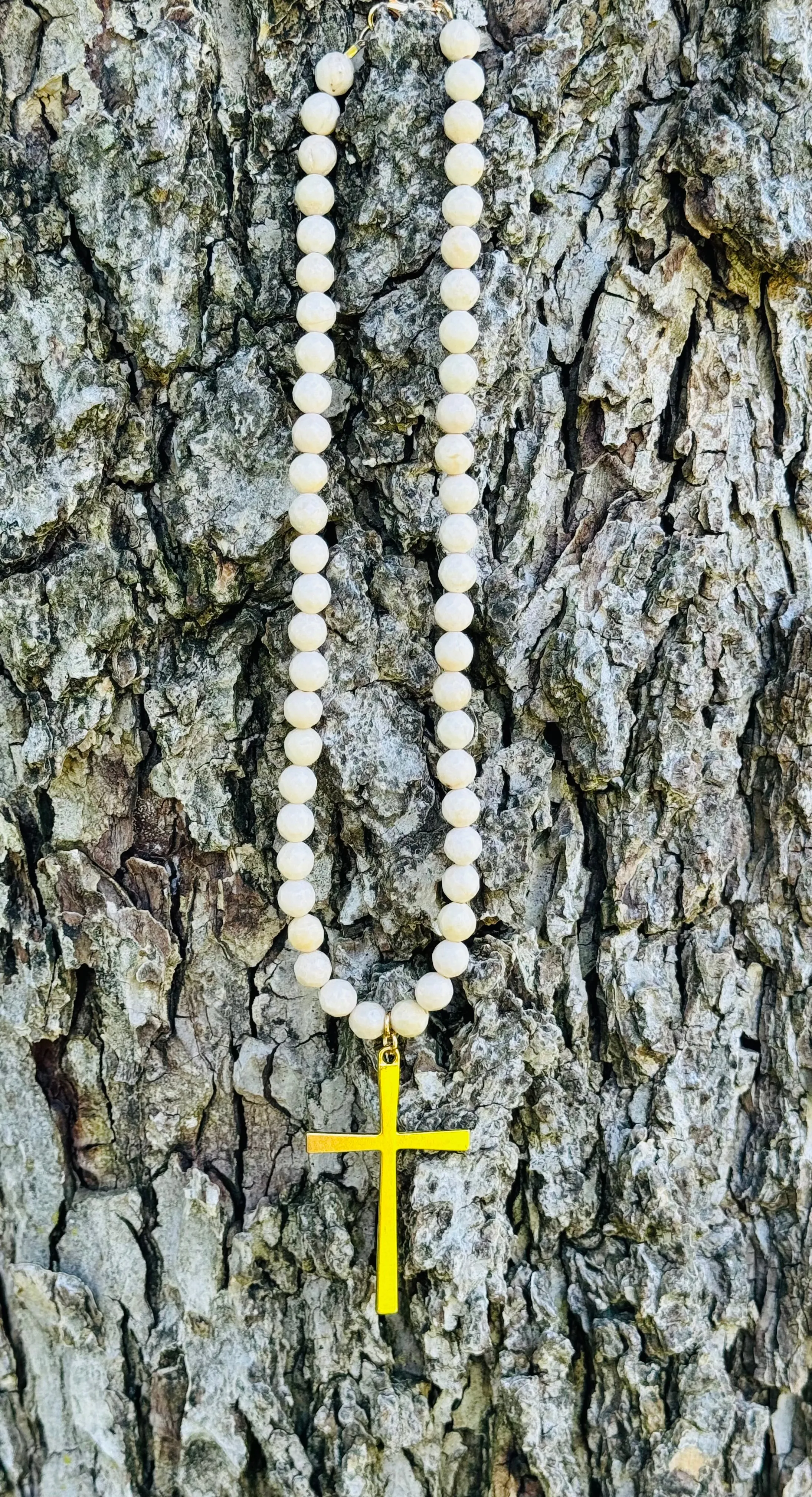 GEMSTONE CROSS NECKLACE