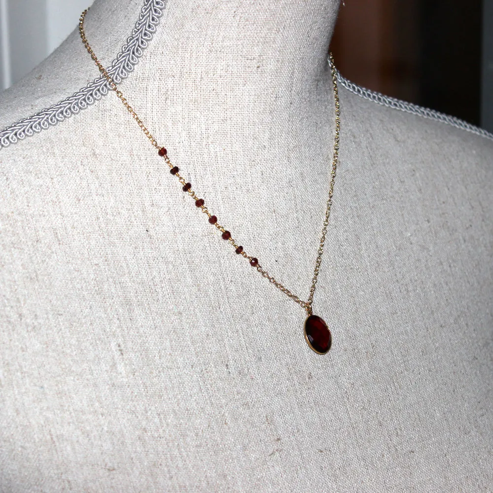 Gold Garnet Necklace