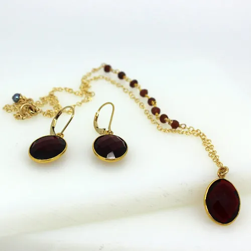 Gold Garnet Necklace