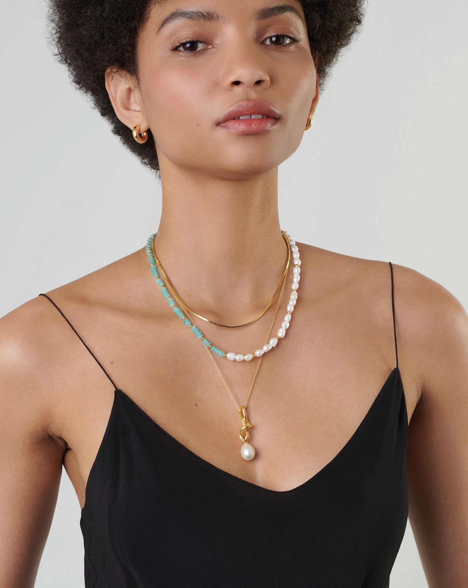 Good Vibes Pearl Beaded Medium Necklace