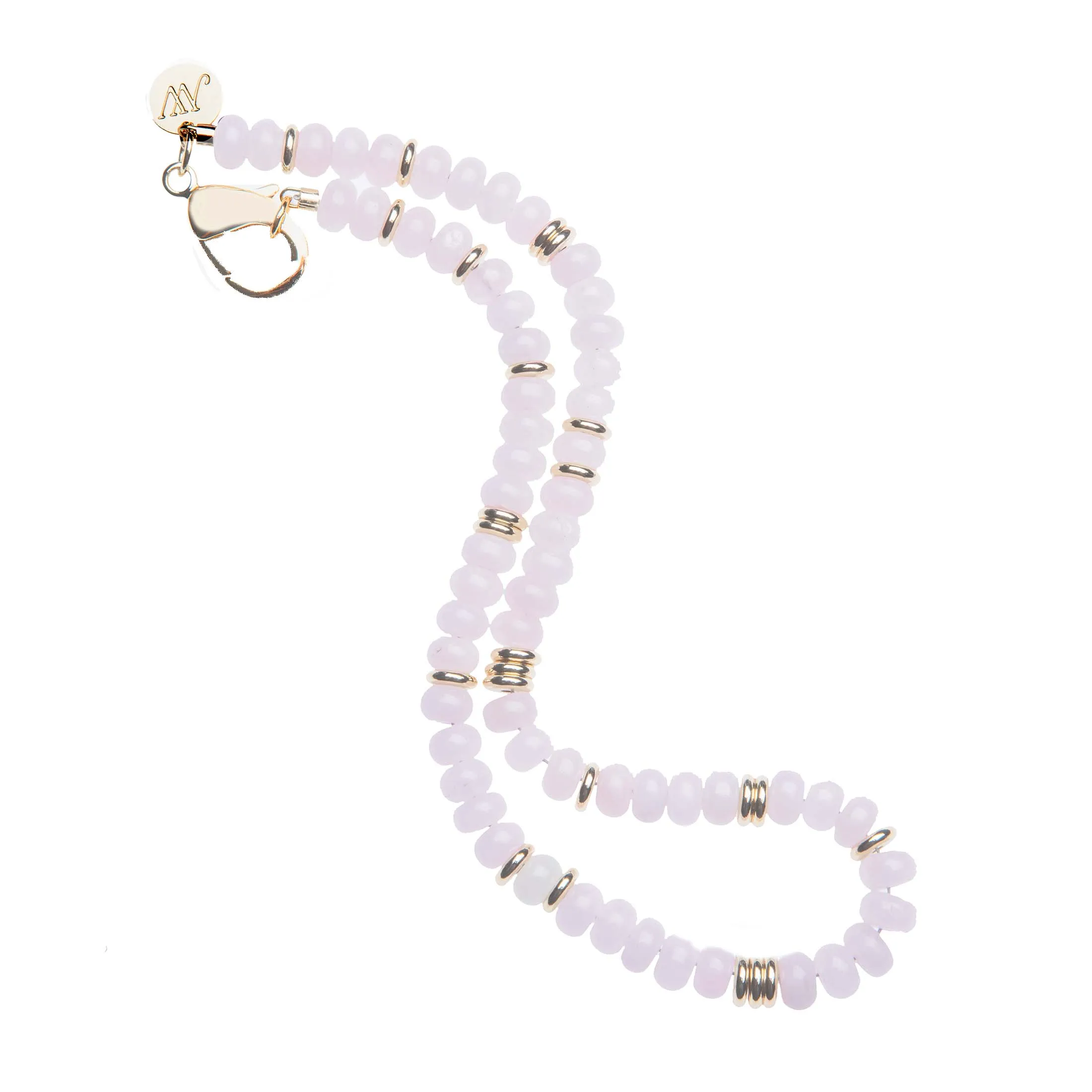 Gumdrop Beaded Necklace in Rose Quartz